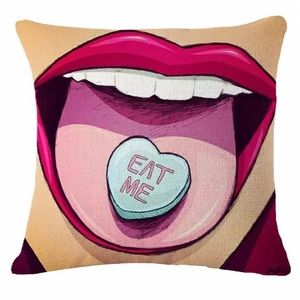 Candy pop decorative pillow “ Eat me”